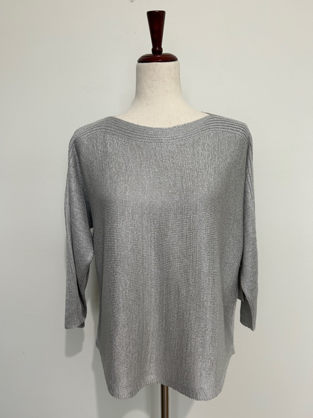 Chico’s Pressed‎ Shine Silver Pullover Sweater NWT Size 1